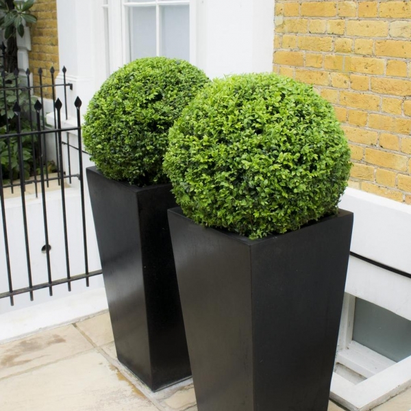 Polystone Tall Black tapered Square Planter High vase