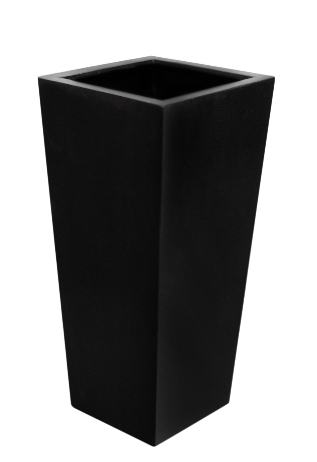 Polystone Tall Black Tapered Square planter London Planters
