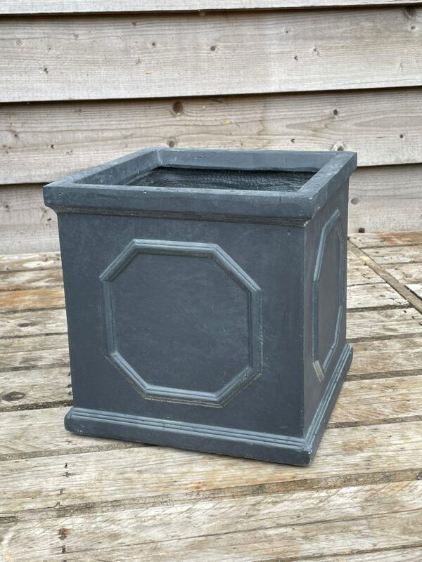 Faux Lead Clayfibre Chelsea Cube Planter